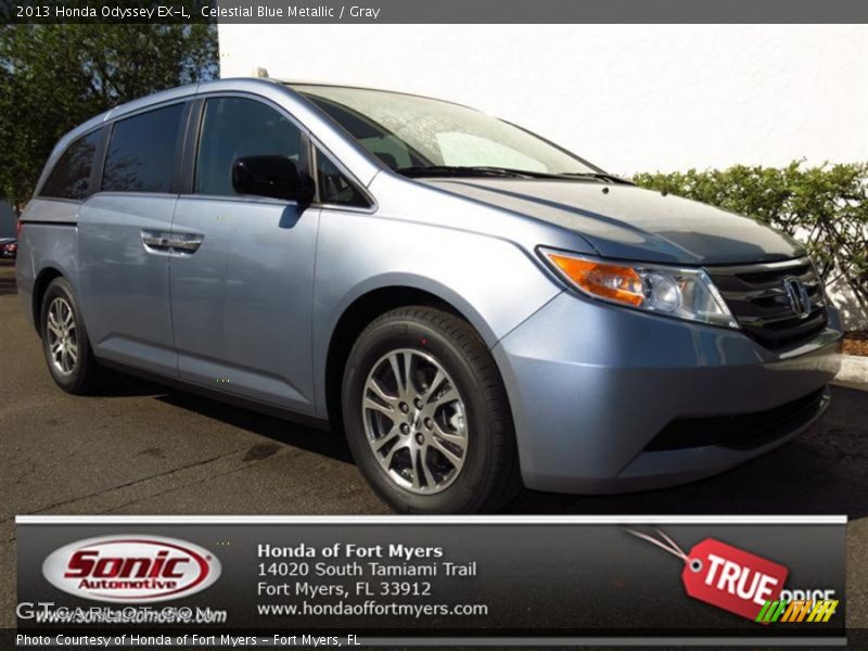 Celestial Blue Metallic / Gray 2013 Honda Odyssey EX-L