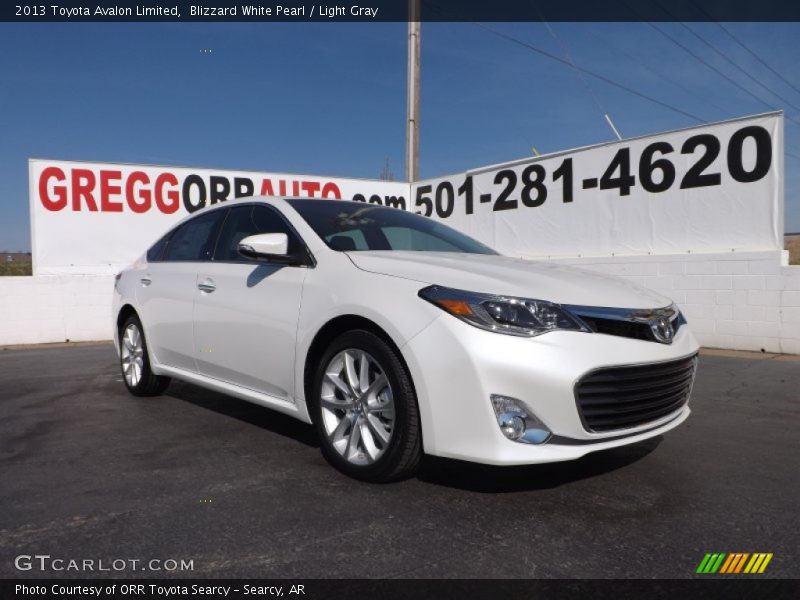 Blizzard White Pearl / Light Gray 2013 Toyota Avalon Limited
