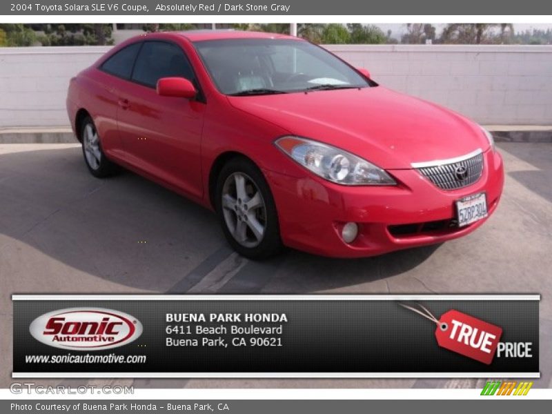 Absolutely Red / Dark Stone Gray 2004 Toyota Solara SLE V6 Coupe