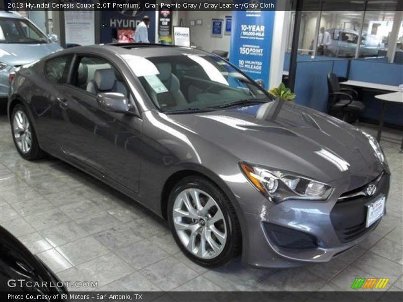 Gran Premio Gray / Gray Leather/Gray Cloth 2013 Hyundai Genesis Coupe 2.0T Premium