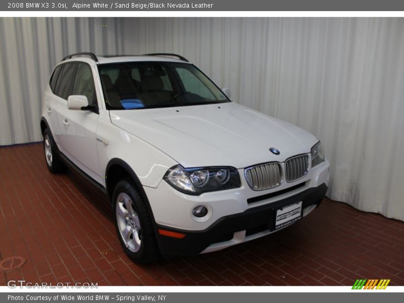 Alpine White / Sand Beige/Black Nevada Leather 2008 BMW X3 3.0si