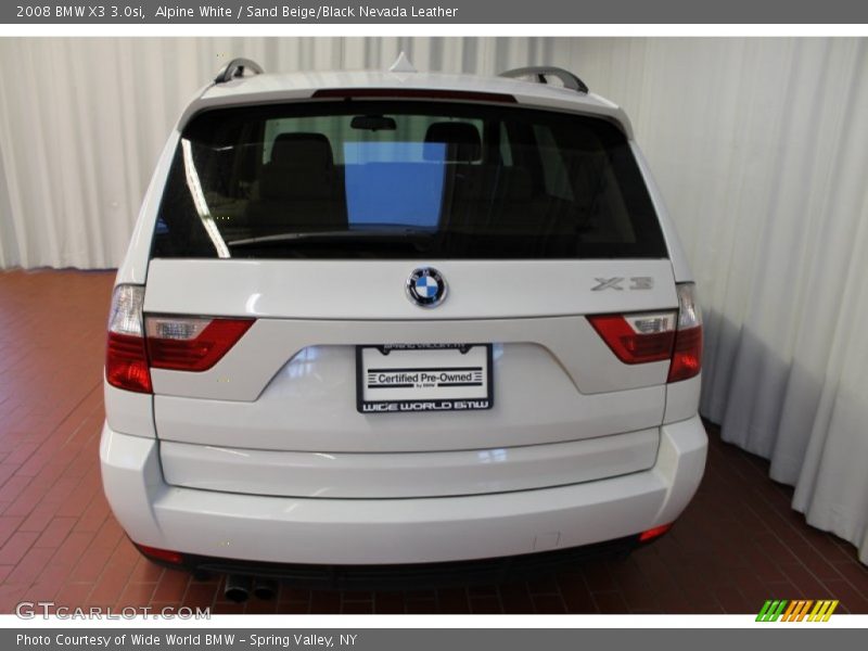 Alpine White / Sand Beige/Black Nevada Leather 2008 BMW X3 3.0si