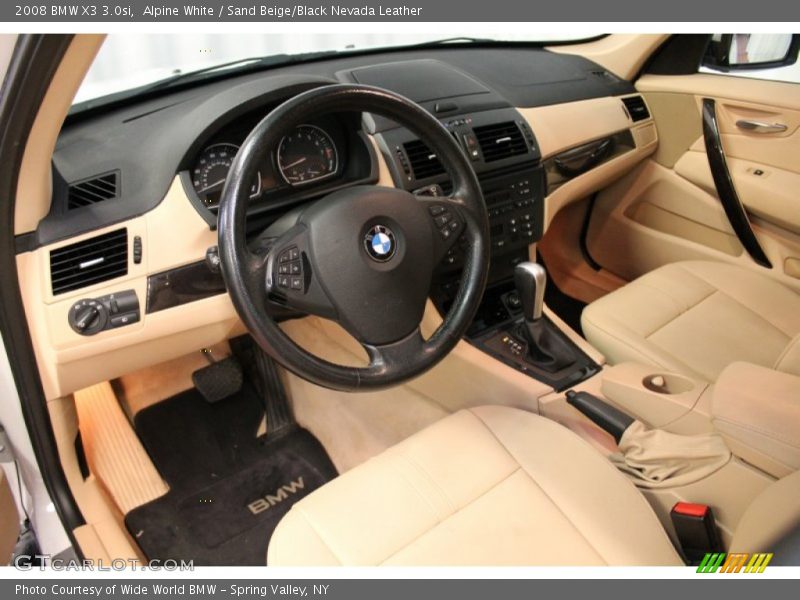 Alpine White / Sand Beige/Black Nevada Leather 2008 BMW X3 3.0si