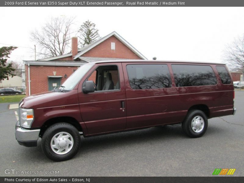 Royal Red Metallic / Medium Flint 2009 Ford E Series Van E350 Super Duty XLT Extended Passenger