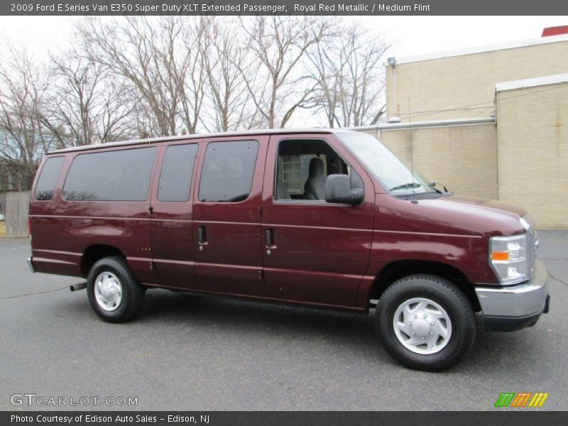 Royal Red Metallic / Medium Flint 2009 Ford E Series Van E350 Super Duty XLT Extended Passenger