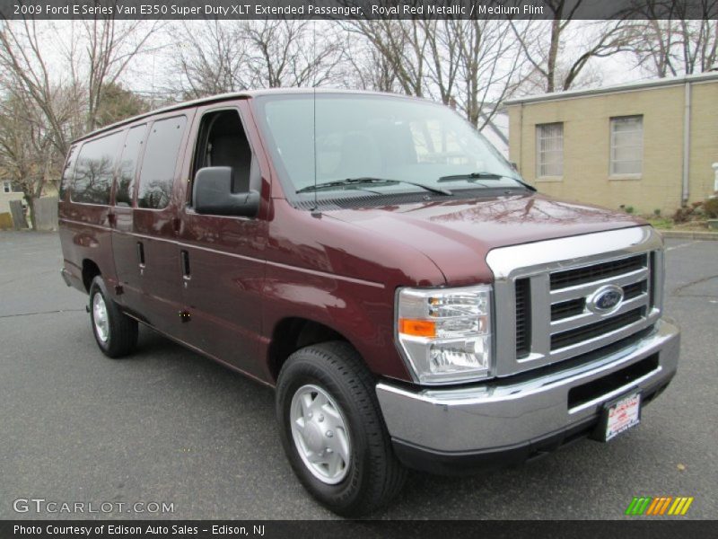 Royal Red Metallic / Medium Flint 2009 Ford E Series Van E350 Super Duty XLT Extended Passenger