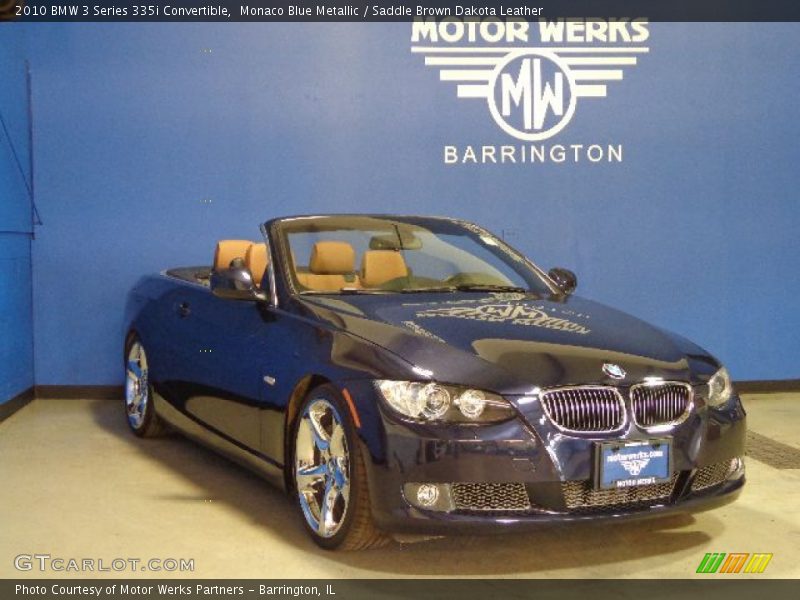 Monaco Blue Metallic / Saddle Brown Dakota Leather 2010 BMW 3 Series 335i Convertible
