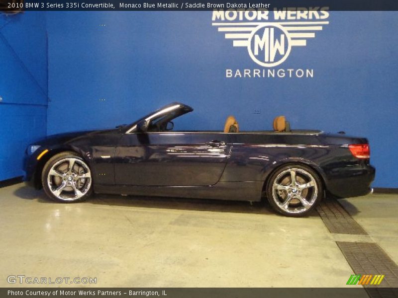 Monaco Blue Metallic / Saddle Brown Dakota Leather 2010 BMW 3 Series 335i Convertible