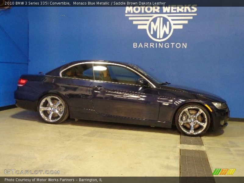 Monaco Blue Metallic / Saddle Brown Dakota Leather 2010 BMW 3 Series 335i Convertible