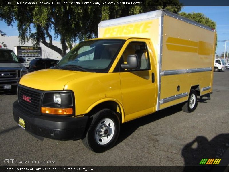 Yellow / Medium Pewter 2007 GMC Savana Cutaway 3500 Commercial Cargo Van