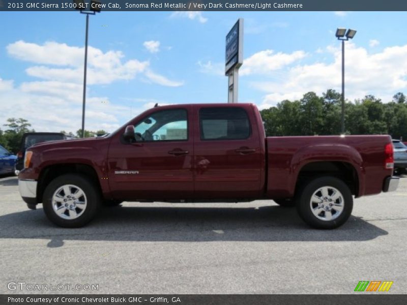 Sonoma Red Metallic / Very Dark Cashmere/Light Cashmere 2013 GMC Sierra 1500 SLT Crew Cab