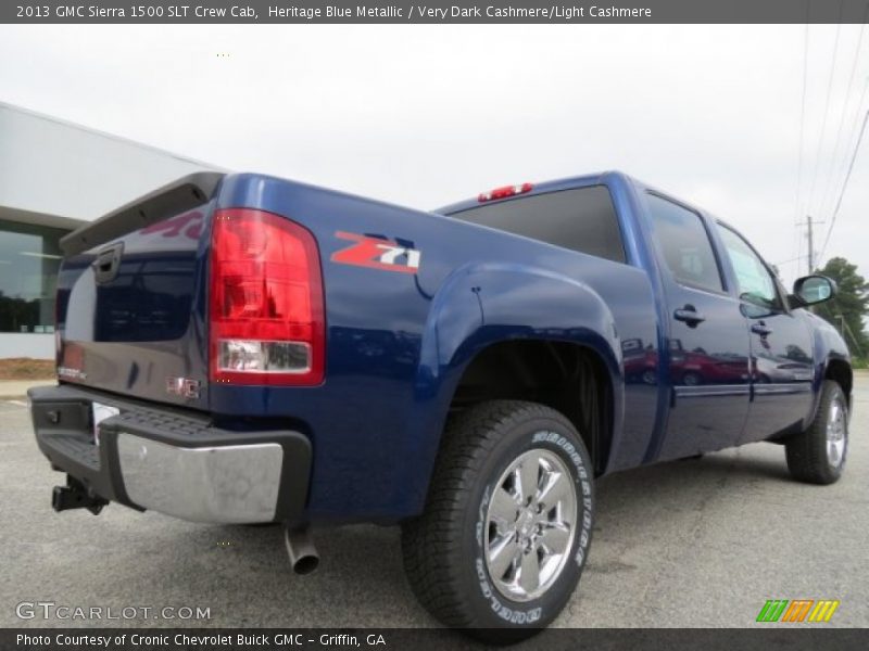 Heritage Blue Metallic / Very Dark Cashmere/Light Cashmere 2013 GMC Sierra 1500 SLT Crew Cab