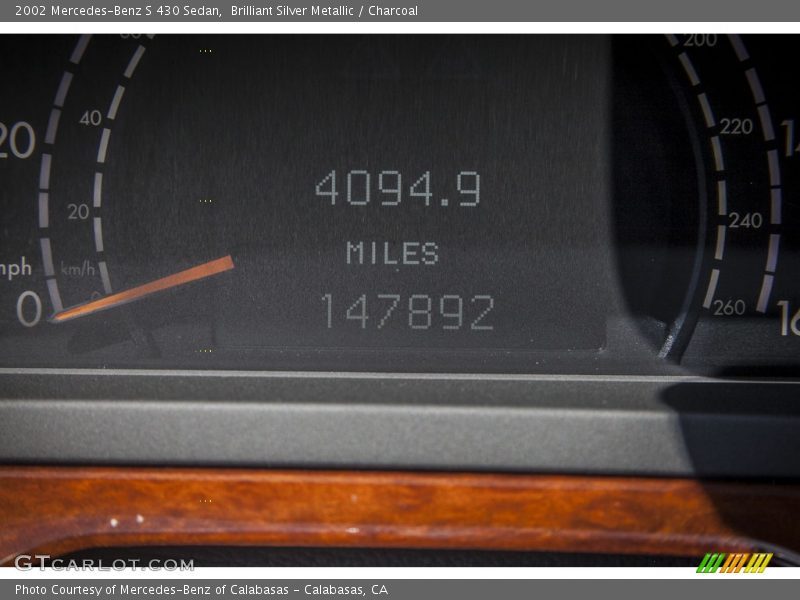 Brilliant Silver Metallic / Charcoal 2002 Mercedes-Benz S 430 Sedan