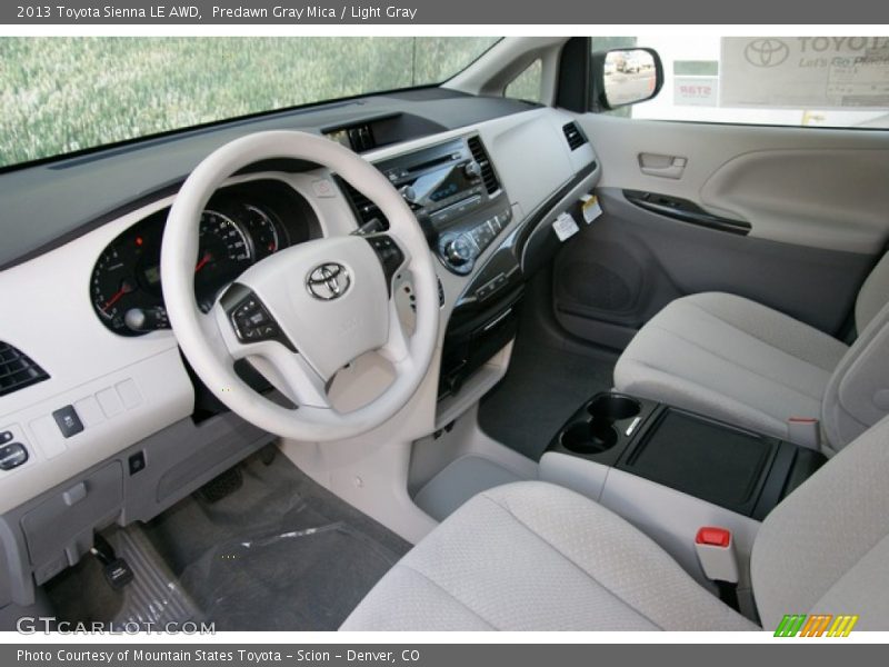 Predawn Gray Mica / Light Gray 2013 Toyota Sienna LE AWD