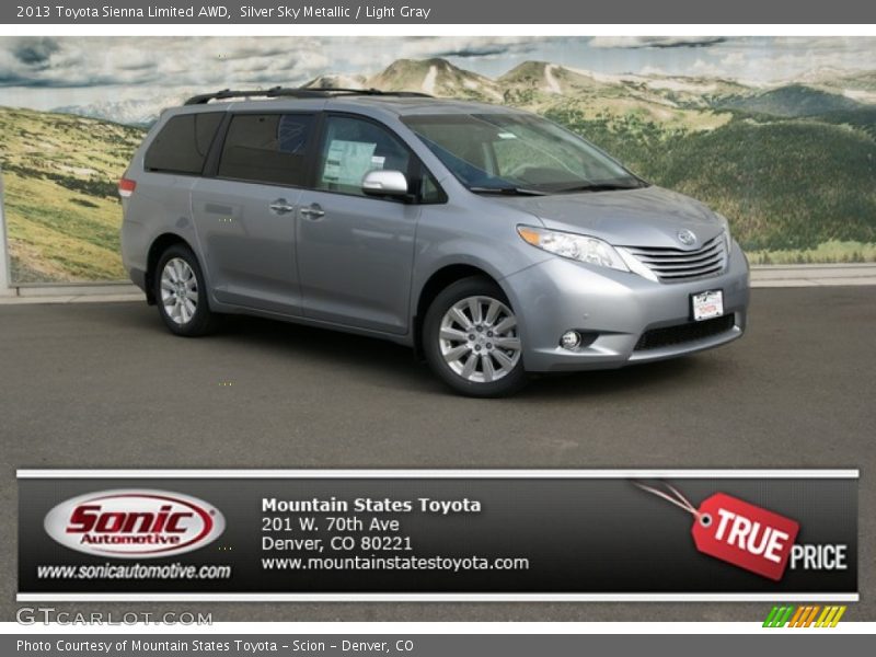Silver Sky Metallic / Light Gray 2013 Toyota Sienna Limited AWD