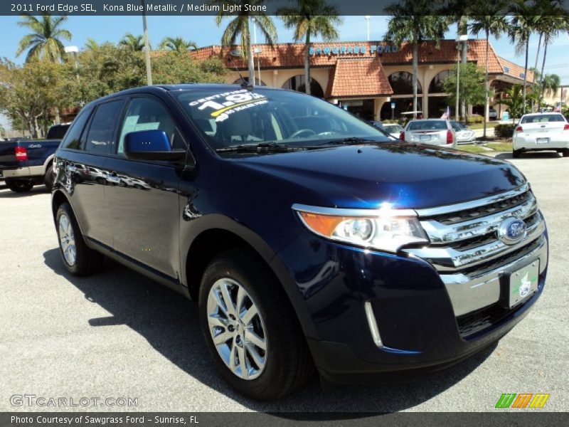 Kona Blue Metallic / Medium Light Stone 2011 Ford Edge SEL