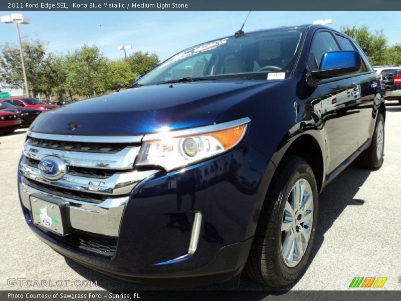 Kona Blue Metallic / Medium Light Stone 2011 Ford Edge SEL