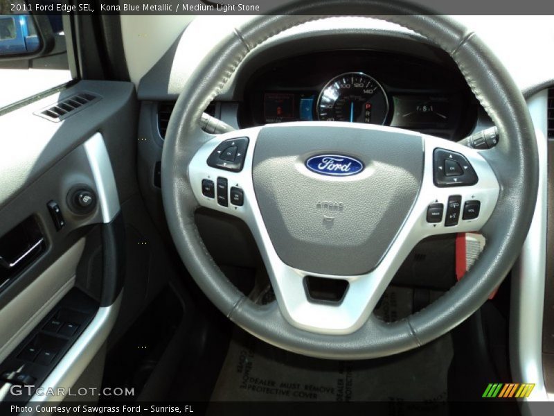 Kona Blue Metallic / Medium Light Stone 2011 Ford Edge SEL