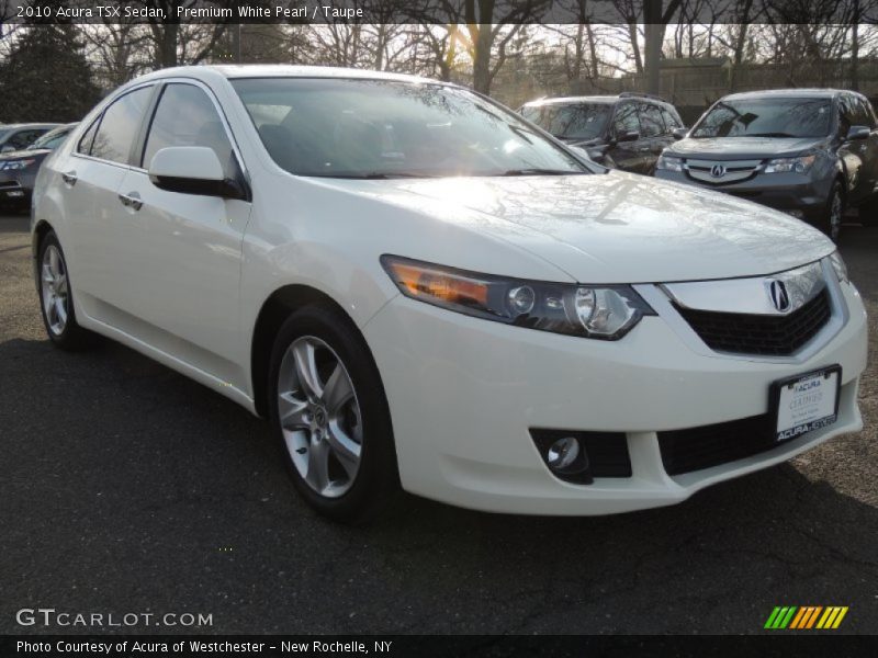 Premium White Pearl / Taupe 2010 Acura TSX Sedan