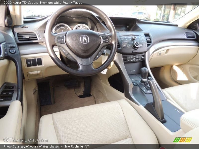 Premium White Pearl / Taupe 2010 Acura TSX Sedan