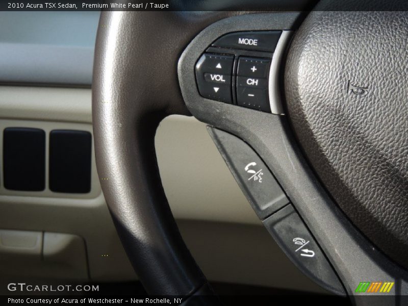 Premium White Pearl / Taupe 2010 Acura TSX Sedan