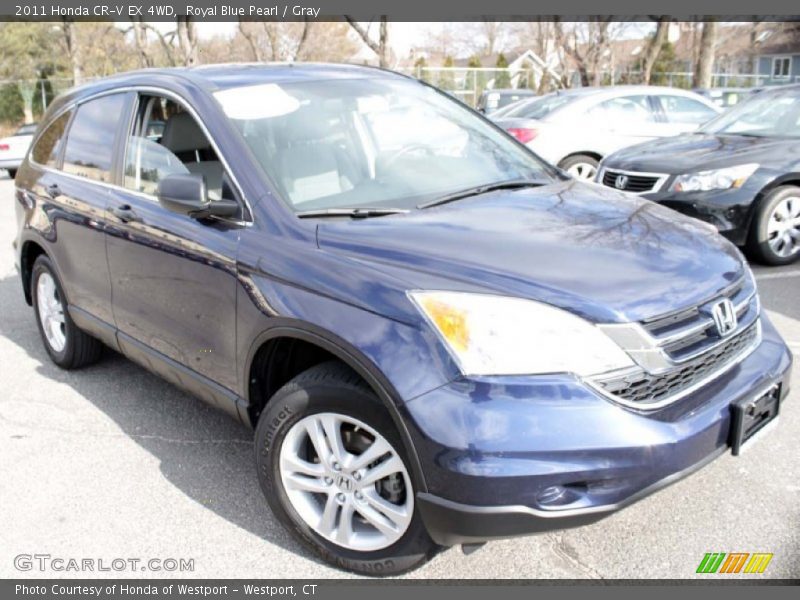 Royal Blue Pearl / Gray 2011 Honda CR-V EX 4WD