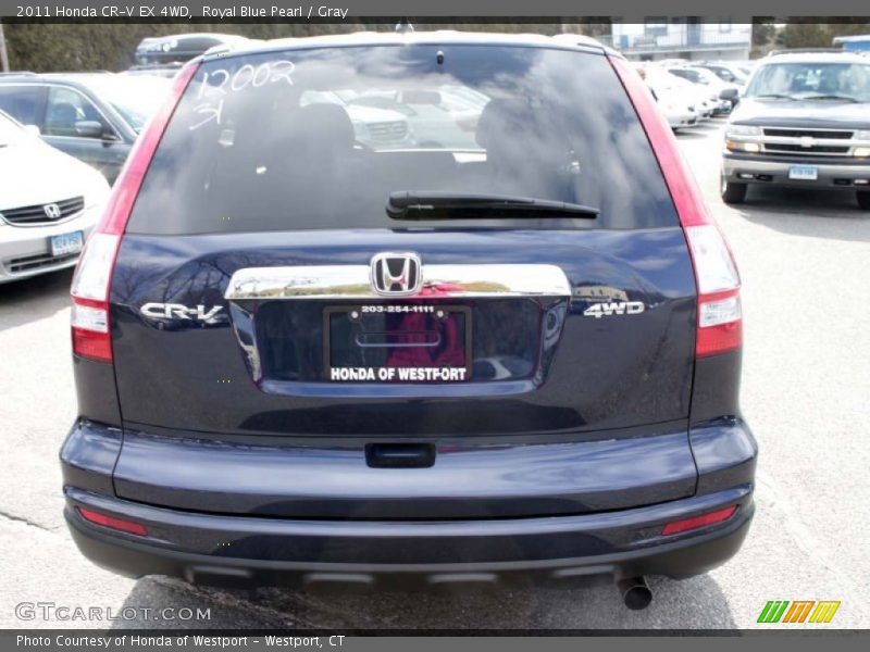 Royal Blue Pearl / Gray 2011 Honda CR-V EX 4WD
