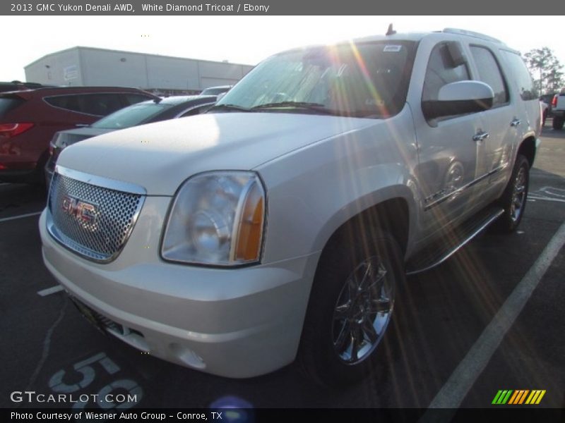 White Diamond Tricoat / Ebony 2013 GMC Yukon Denali AWD