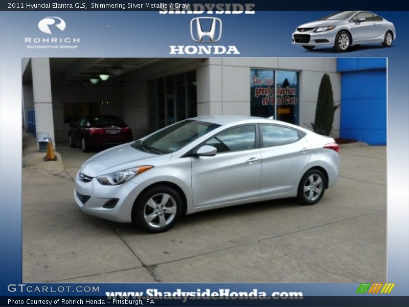 Shimmering Silver Metallic / Gray 2011 Hyundai Elantra GLS