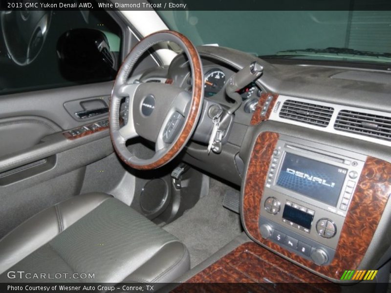 White Diamond Tricoat / Ebony 2013 GMC Yukon Denali AWD