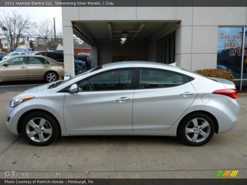 Shimmering Silver Metallic / Gray 2011 Hyundai Elantra GLS
