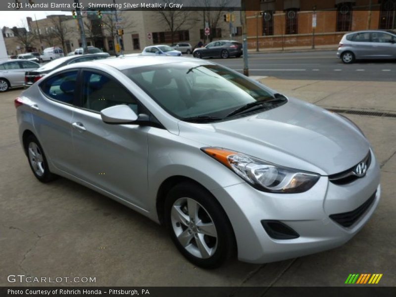 Shimmering Silver Metallic / Gray 2011 Hyundai Elantra GLS