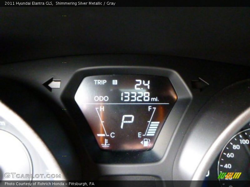 Shimmering Silver Metallic / Gray 2011 Hyundai Elantra GLS
