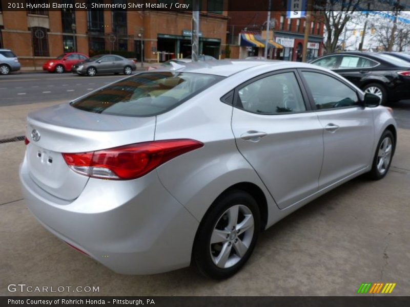 Shimmering Silver Metallic / Gray 2011 Hyundai Elantra GLS