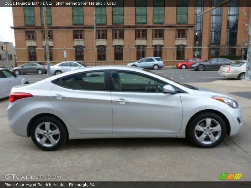 Shimmering Silver Metallic / Gray 2011 Hyundai Elantra GLS