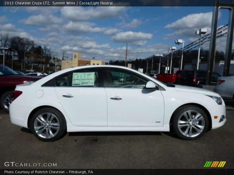 Summit White / Cocoa/Light Neutral 2013 Chevrolet Cruze LTZ