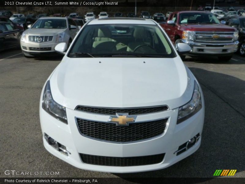 Summit White / Cocoa/Light Neutral 2013 Chevrolet Cruze LTZ