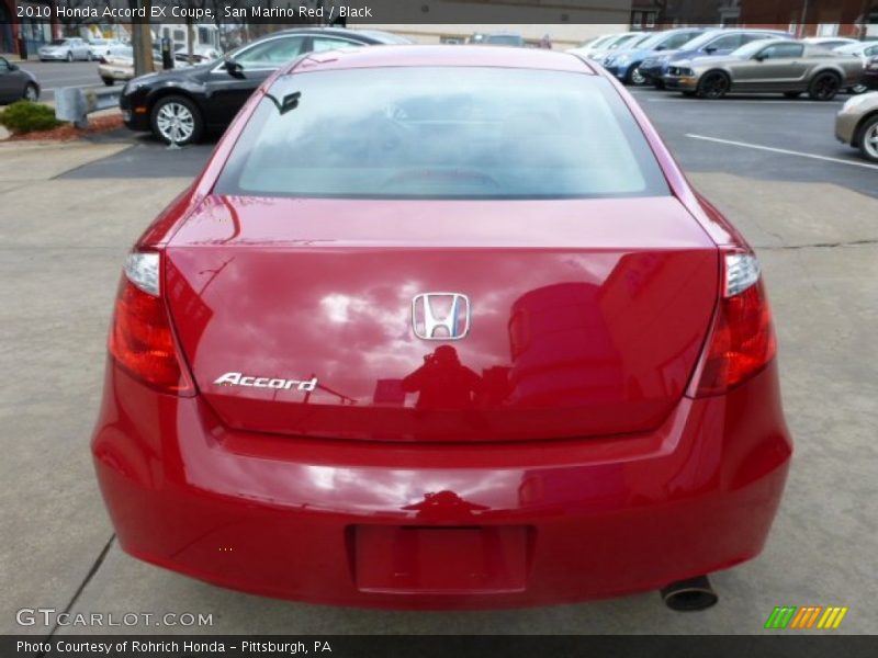 San Marino Red / Black 2010 Honda Accord EX Coupe