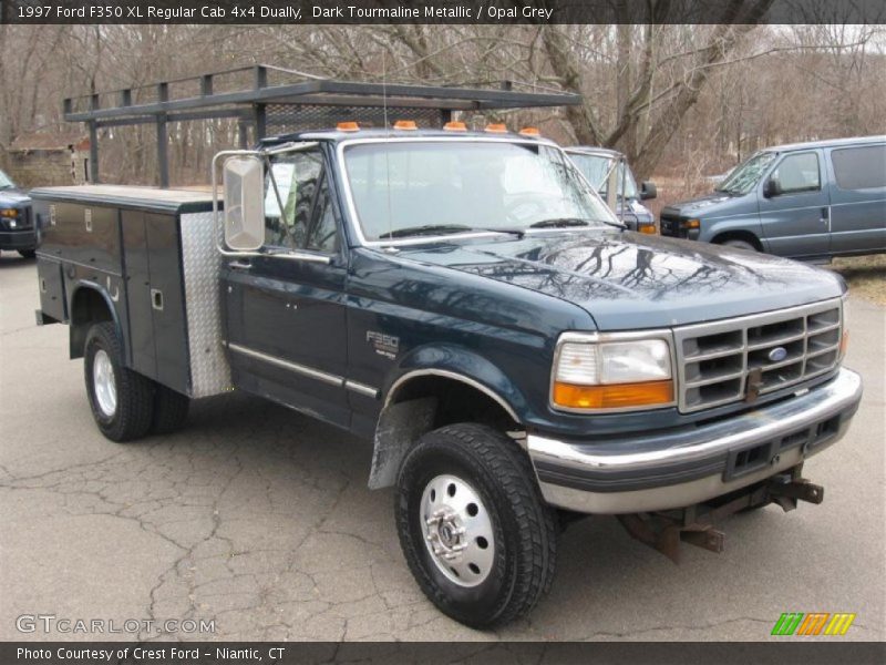 Dark Tourmaline Metallic / Opal Grey 1997 Ford F350 XL Regular Cab 4x4 Dually