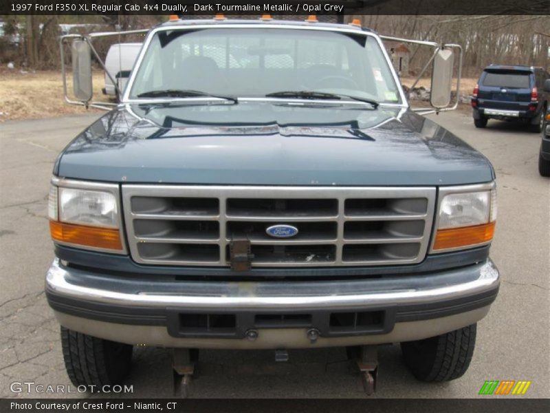 Dark Tourmaline Metallic / Opal Grey 1997 Ford F350 XL Regular Cab 4x4 Dually