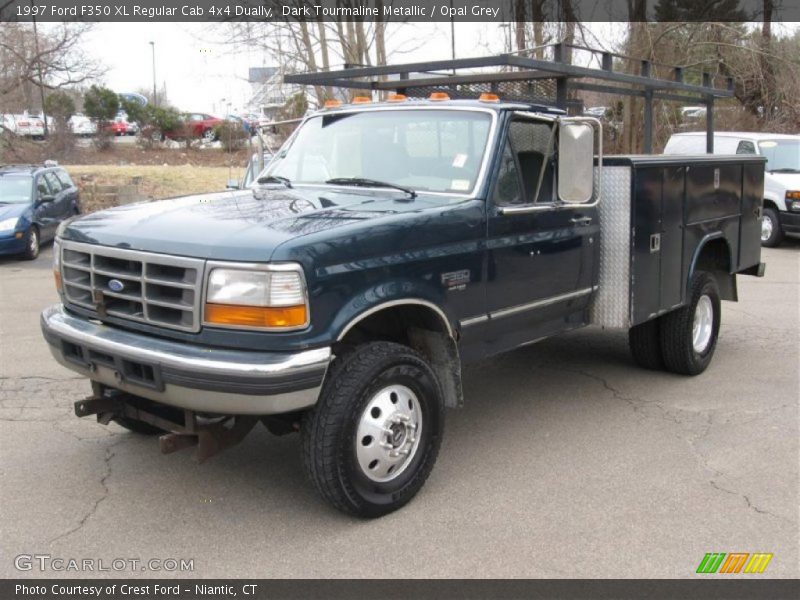 Dark Tourmaline Metallic / Opal Grey 1997 Ford F350 XL Regular Cab 4x4 Dually