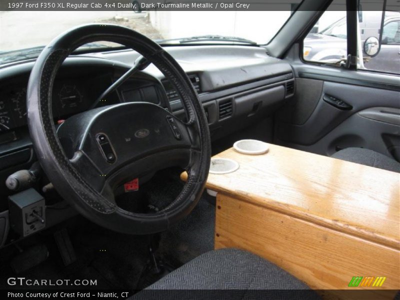 Dark Tourmaline Metallic / Opal Grey 1997 Ford F350 XL Regular Cab 4x4 Dually