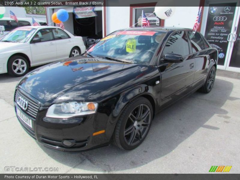 Brilliant Black / Ebony 2005 Audi A4 3.2 quattro Sedan