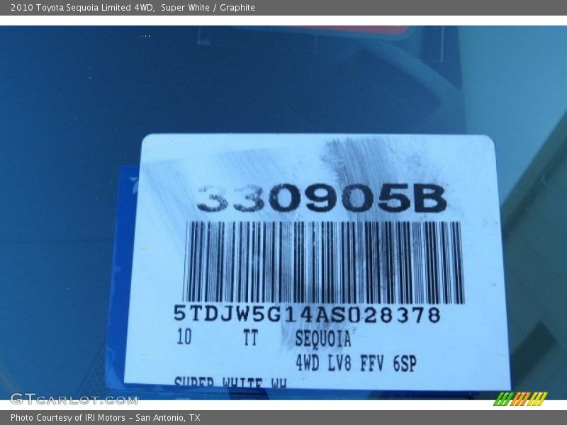 Super White / Graphite 2010 Toyota Sequoia Limited 4WD