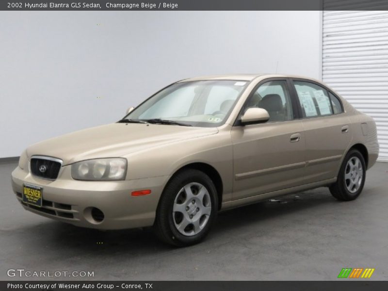 Champagne Beige / Beige 2002 Hyundai Elantra GLS Sedan