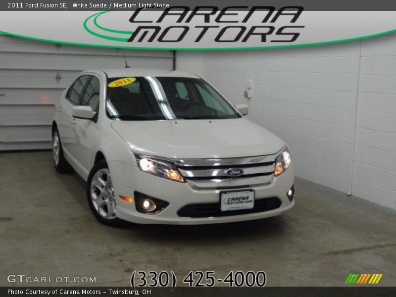 White Suede / Medium Light Stone 2011 Ford Fusion SE
