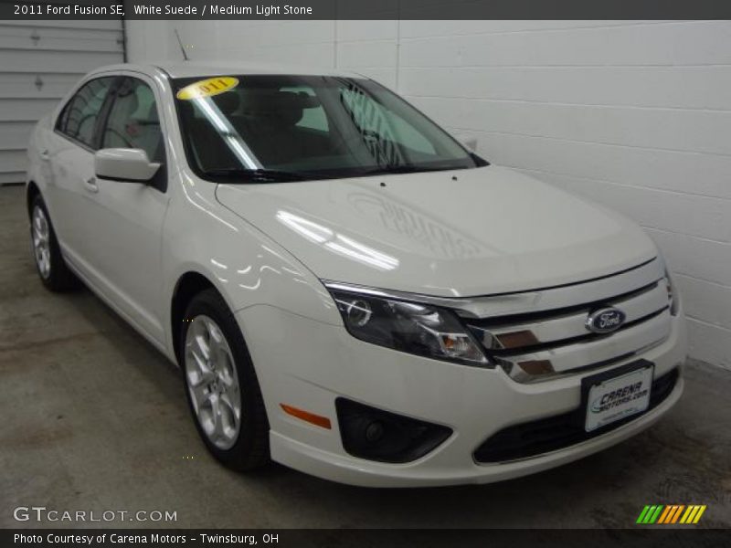 White Suede / Medium Light Stone 2011 Ford Fusion SE