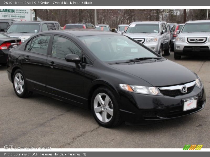 Crystal Black Pearl / Black 2010 Honda Civic LX-S Sedan
