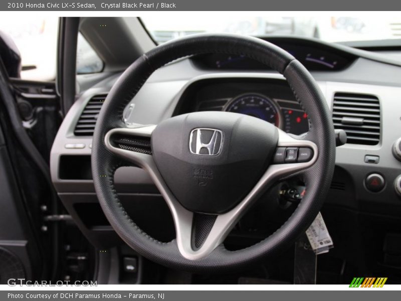 Crystal Black Pearl / Black 2010 Honda Civic LX-S Sedan