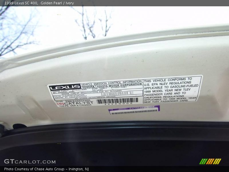 Golden Pearl / Ivory 1999 Lexus SC 400